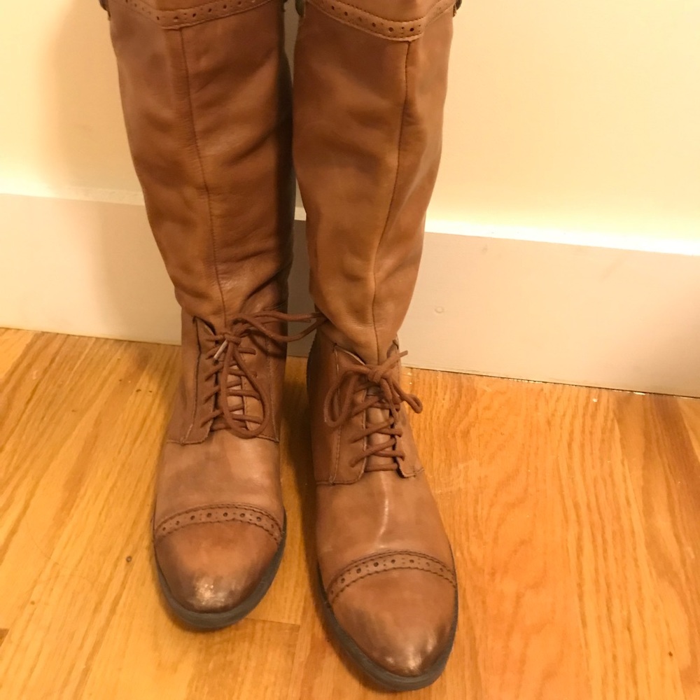 Sam Edelman Tan Lace-up Boots